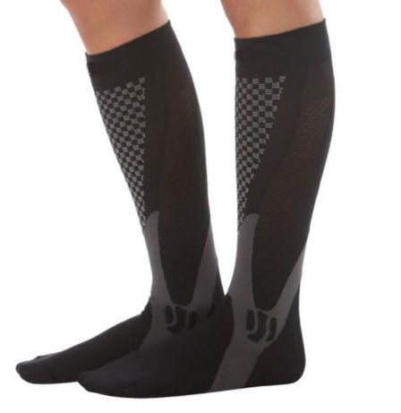 Ancient Energy athletic compression socks for men and women, designed to boost stamina and improve circulation during exercise.