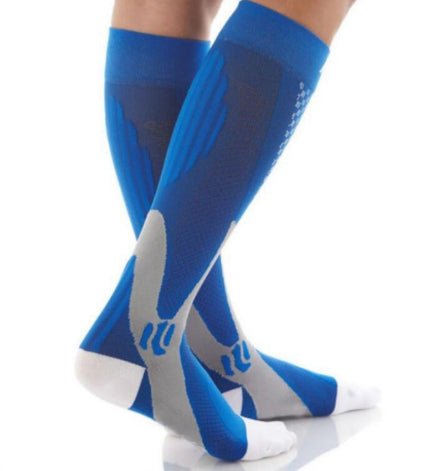 Ancient Energy athletic compression socks for men and women, designed to boost stamina and improve circulation during workouts.