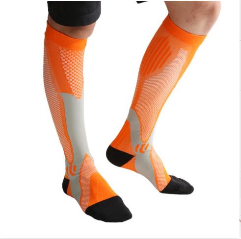 Ancient Energy men's and women's athletic compression socks designed to boost stamina and improve circulation during exercise.