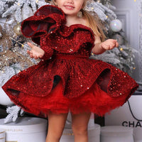Ancient Energy girls' autumn/winter one-shoulder walking dress with stylish design and comfortable fit.