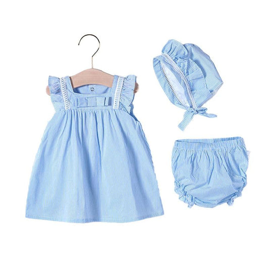 Baby girl dresses and summer suits from Ancient Energy, featuring thin princess-style outfits for infants, shown in light, breathable fabrics.