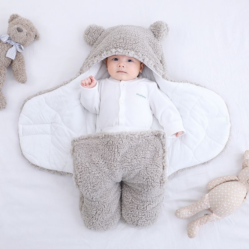 Baby quilted sleeping bag wrapper by Ancient Energy, soft padded design for cozy comfort and secure sleep for infants.