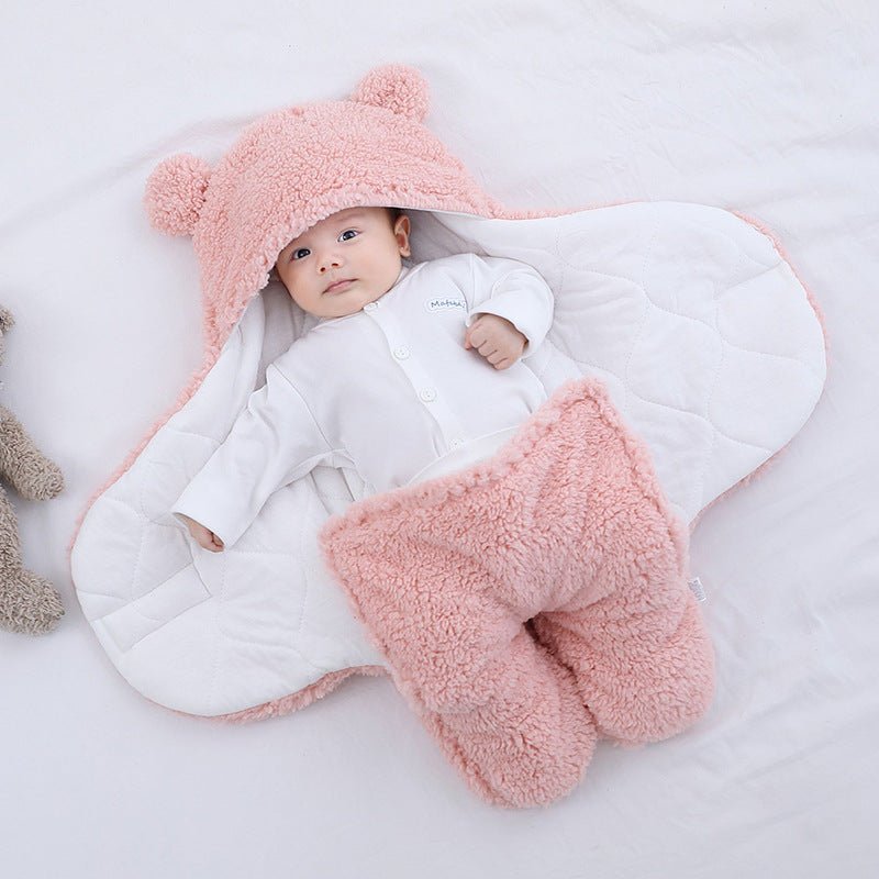 Baby quilted sleeping bag wrapper by Ancient Energy, soft padded baby sleep sack with cozy quilted design for warmth and comfort.