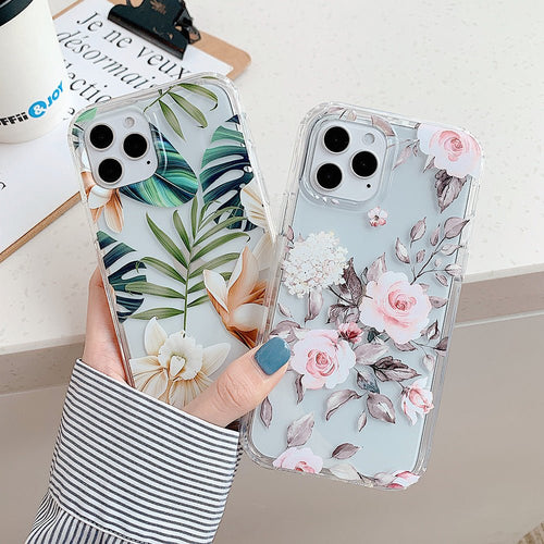 Watercolor banana leaf and floral design by Ancient Energy, ideal for mobile phone case protection.