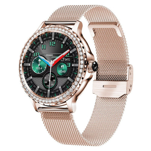 Ancient Energy Bluetooth calling smart fitness bracelet with waterproof design and diamond accents on the watch face.