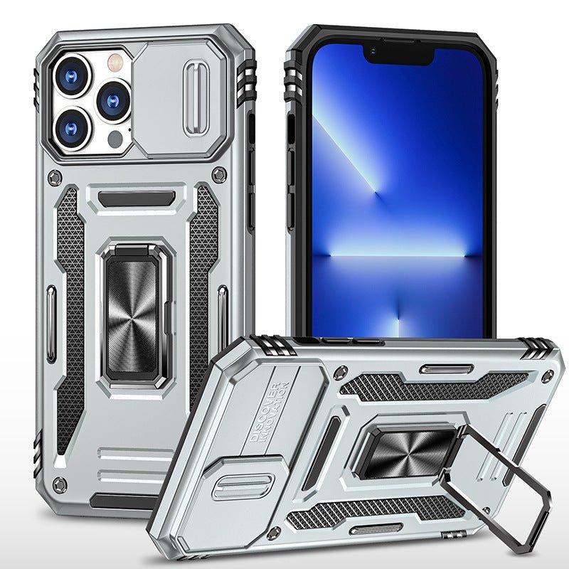 Ancient Energy magnetic suction phone case with built-in bracket for secure grip and easy viewing on smartphone.