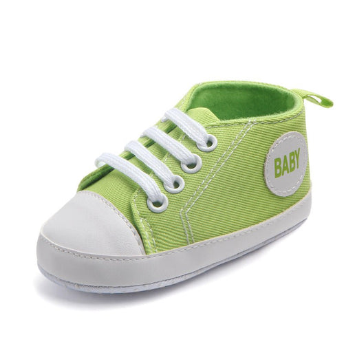 Ancient Energy baby boys and girls canvas sports sneakers with soft soles and anti-slip design for first walkers and toddlers.