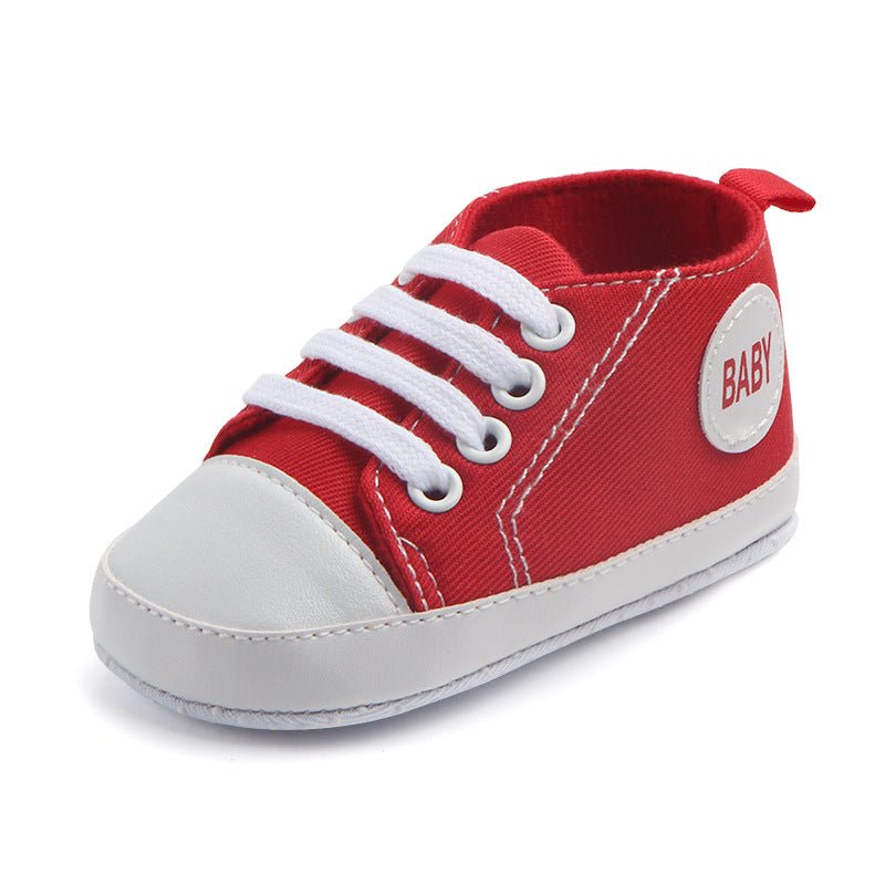 Ancient Energy canvas sports sneakers for babies and toddlers, soft sole, anti-slip infant first walkers for boys and girls.