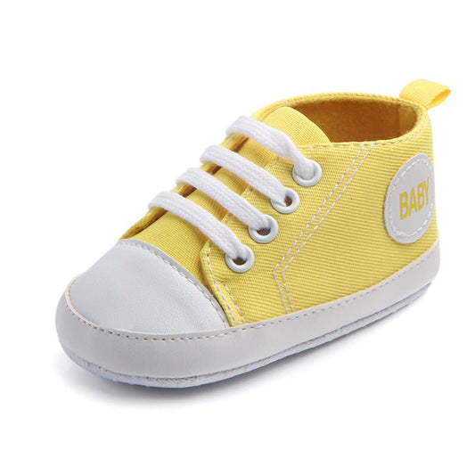 Ancient Energy baby boys and girls canvas sports sneakers with soft soles, anti-slip infant toddler walkers for first steps.