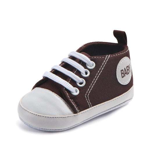 Ancient Energy canvas classic sports sneakers for baby boys and girls, infant toddler soft sole anti-slip first walkers shoes.