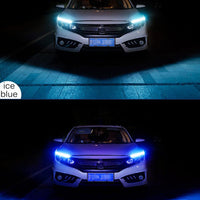 Ancient Energy car LED daytime running light strip with turn signal indicator, installed on vehicle for improved visibility and style