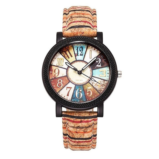 Vintage leather women's quartz wrist watch by Ancient Energy, featuring a casual design and classic gift clock style.