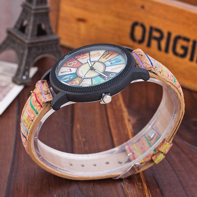 Vintage leather women’s quartz wrist watch by Ancient Energy, featuring a casual style and classic clock face design.