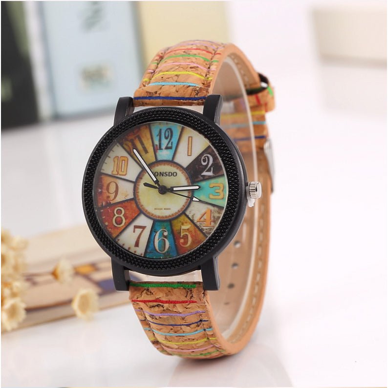 Vintage leather women's quartz wrist watch by Ancient Energy with a classic design, suitable for casual and gift occasions.