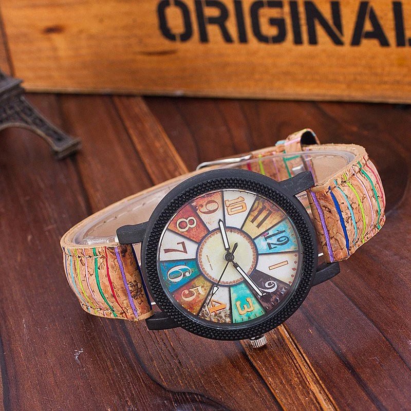 Vintage leather women's quartz wrist watch by Ancient Energy featuring a casual design and classic analog clock face.