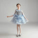 Ancient Energy children's princess dress for girls, elegant evening dress with floral details and satin fabric, perfect for special occasions.