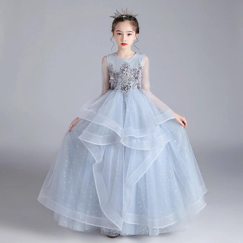 Children's princess dress by Ancient Energy, girl’s evening dress with elegant design and vibrant color for special occasions.
