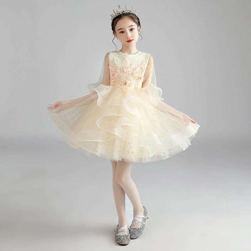 Ancient Energy children's princess dress for girls, elegant evening dress with decorative details, perfect for special occasions.