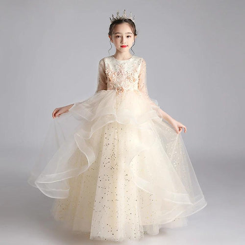 Children's princess dress by Ancient Energy, elegant evening gown for girls with intricate details and a charming design.