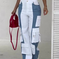 Ancient Energy contrast pocket cargo jeans in size 0, featuring multiple utility pockets and a relaxed fit.