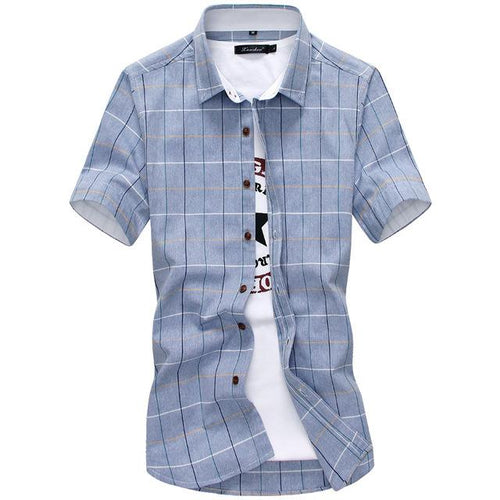 Ancient Energy men's cotton short sleeve shirt with button collar, casual and comfortable men's fashion top.