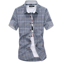 Ancient Energy men's cotton short sleeve button collar shirt displayed flat, showing classic collar and clean design.