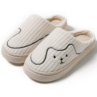 Pair of cozy striped cat slippers for couples by Ancient Energy, featuring non-slip soles and plush, warm interior for indoor comfort.