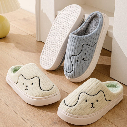 Pair of Cozy Striped Cat Slippers by Ancient Energy, plush indoor house shoes with non-slip soles for couples.