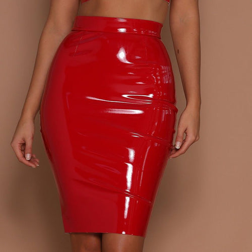 Glossy, tight-fitting European and American slim women’s stretch skirt by Ancient Energy, showcasing a sleek, form-fitting design.