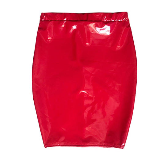 Glossy, tight-fitting European and American slim women's stretch skirt by Ancient Energy, showcasing a sleek, form-fitting design.