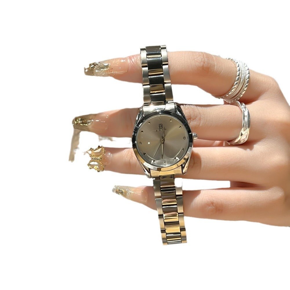 Elegant ladies steel-band wristwatch by Ancient Energy with a sleek design and polished silver-tone finish.
