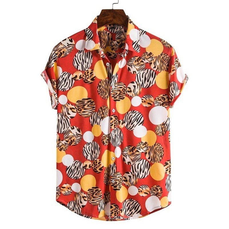 Ancient Energy men's casual fashion polo shirt, cool streetwear style, short-sleeve cotton shirt with collar and button placket