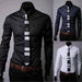 Men's fitted shirt by Ancient Energy featuring a classic plaid and stripes pattern, shown in a stylish design.