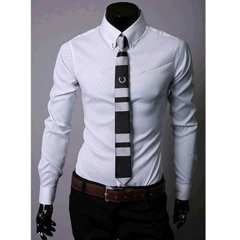 Men's fitted designer shirt by Ancient Energy with a stylish plaid and striped pattern, featuring a tailored fit and classic design.