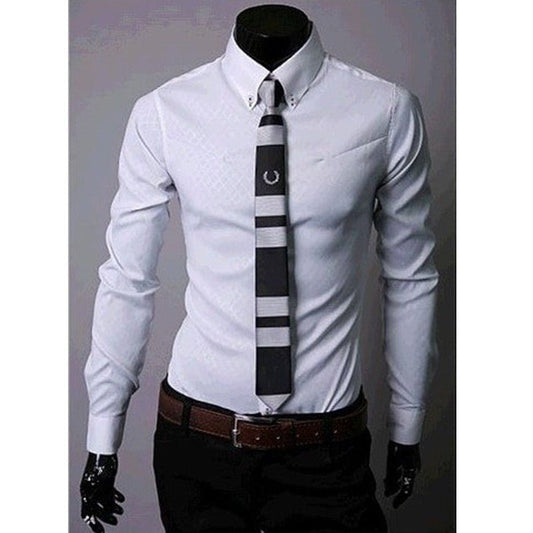 Men's fitted designer shirt by Ancient Energy with a stylish plaid and striped pattern, featuring a tailored fit and classic design.