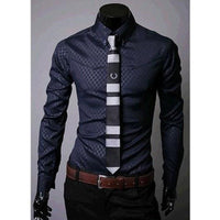 Men's fitted designer plaid shirt with striped pattern from Ancient Energy, featuring a stylish and tailored fit.