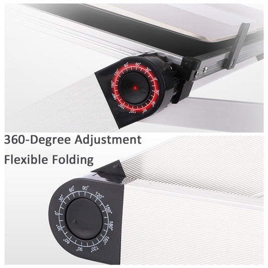 Ancient Energy foldable ergonomic laptop stand and tablet holder on a desk, adjustable for comfortable viewing.