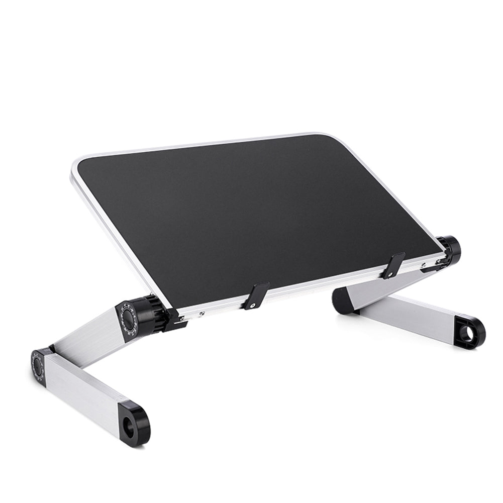 Ancient Energy foldable ergonomic laptop stand and tablet holder on a desk, adjustable and portable for comfortable workspace setup.