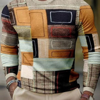 Ancient Energy men's 3D pullover casual long sleeve T-shirt featuring a modern design and comfortable fit.