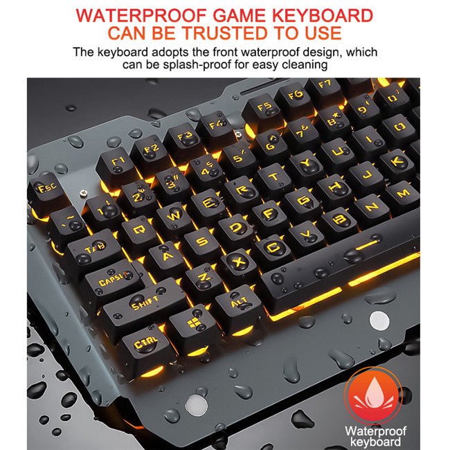 Ancient Energy gaming wired mechanical keyboard with black keys and RGB backlighting on a desk setup.