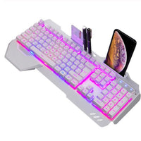 Ancient Energy gaming wired mechanical keyboard with RGB backlit keys and black design, perfect for gaming setups.