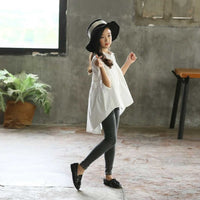 Girls' big kids loose Korean style tops with swallowtail design, featuring fashionable, comfortable shirts by Ancient Energy.