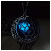 Silver plated glowing pendant necklace with chain by Ancient Energy, featuring a luminous pendant design
