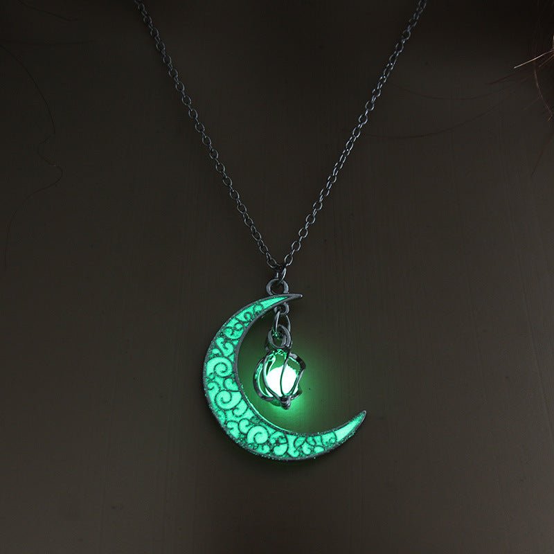 Silver plated glowing pendant necklace with chain from Ancient Energy, featuring a luminous pendant on a sleek silver chain.