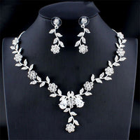 Ancient Energy golden zircon bridal jewelry set with a necklace and earrings for wedding or special occasions.