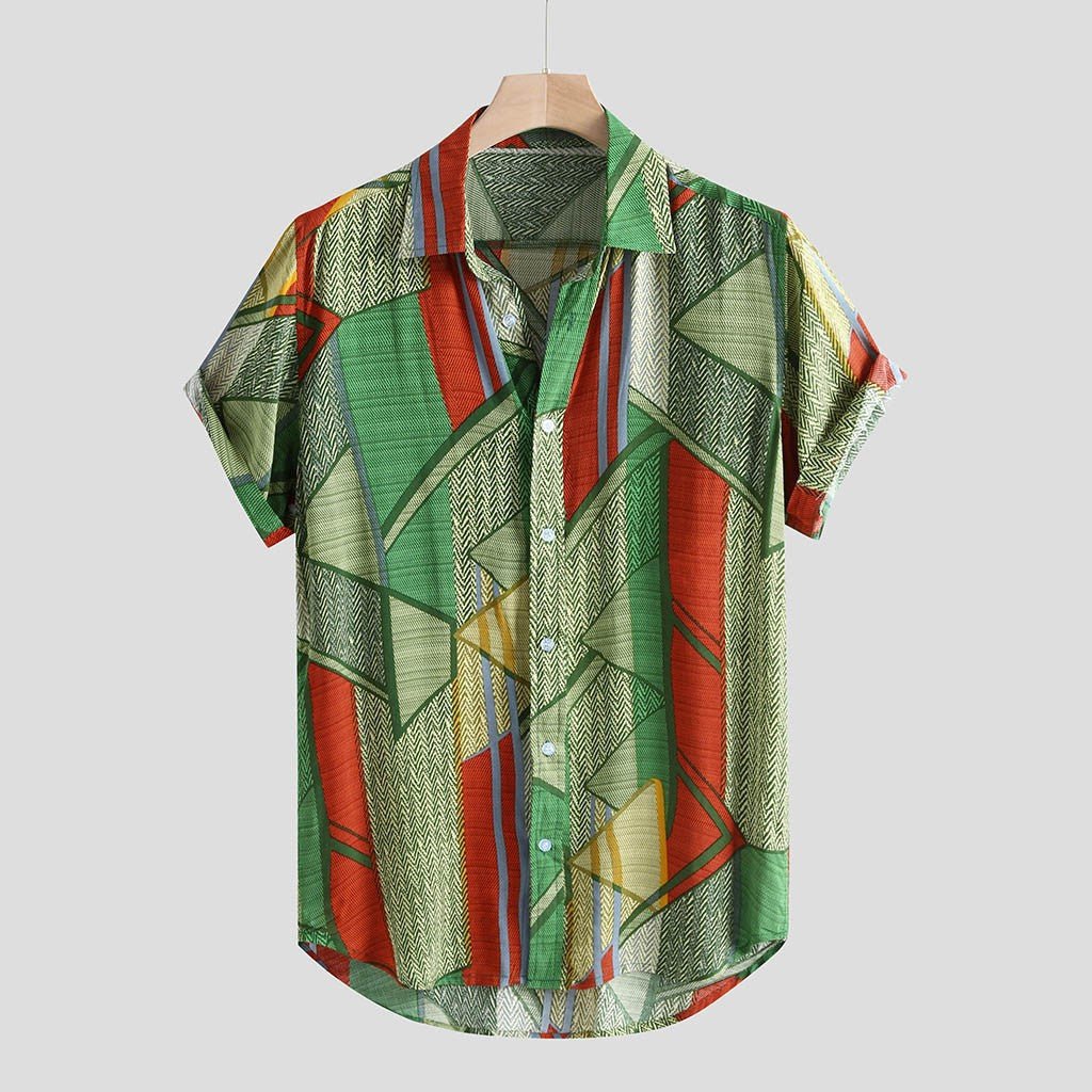 Ancient Energy men's Hawaii shirt with vibrant hip hop print, featuring bold tropical designs on lightweight fabric.