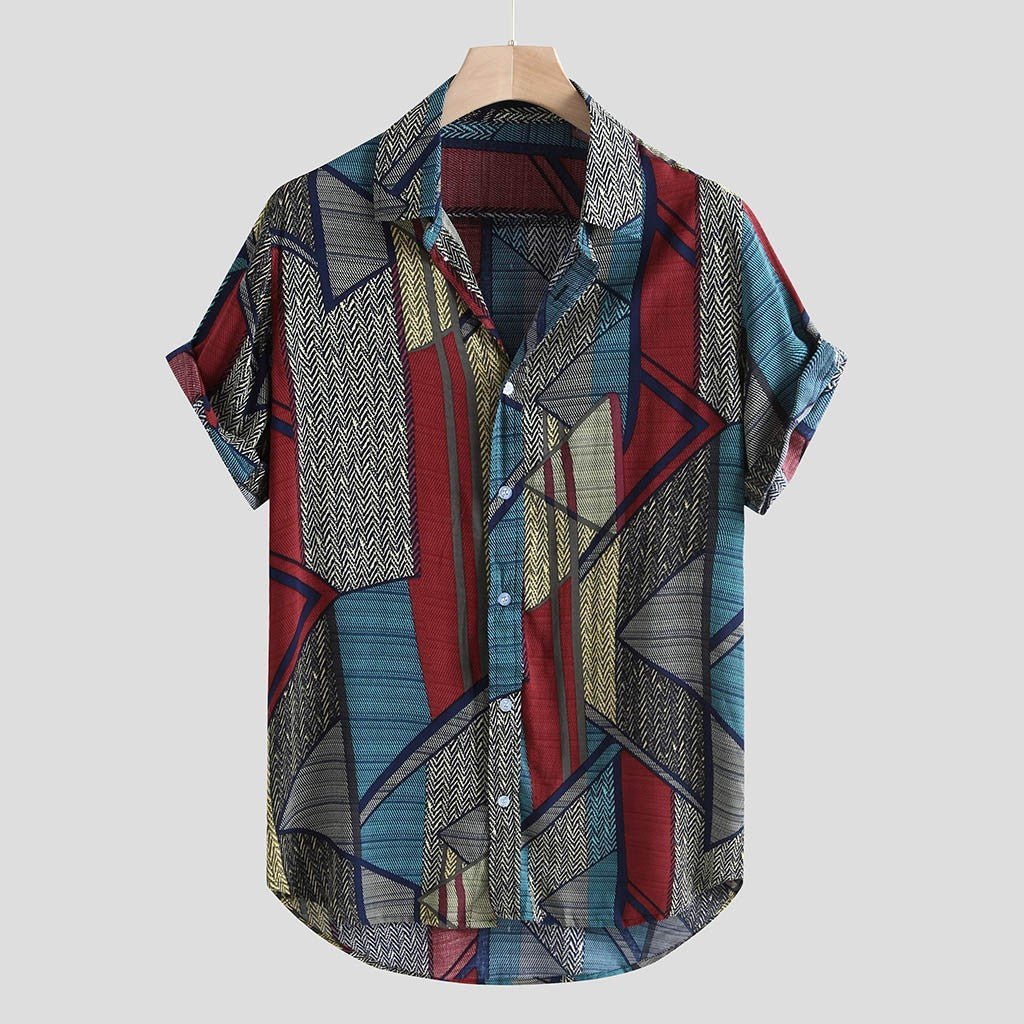 Ancient Energy men's Hawaii shirt with bold hip hop print, featuring vibrant tropical and cultural design.
