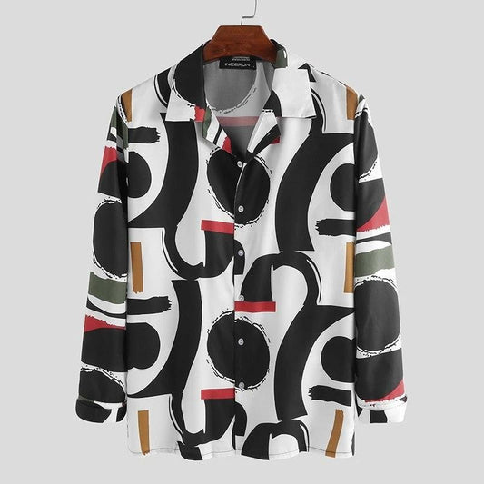 Plus size Hawaiian men's blouse shirt by Ancient Energy with colorful tropical print, relaxed fit, perfect for casual summer wear.