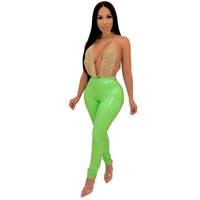Ancient Energy high elasticity plus velvet thick PU leather pants showcasing a snug fit and smooth finish