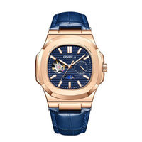 Ancient Energy mechanical watch with sun, moon, and stars design, waterproof leather strap and classic analog display.